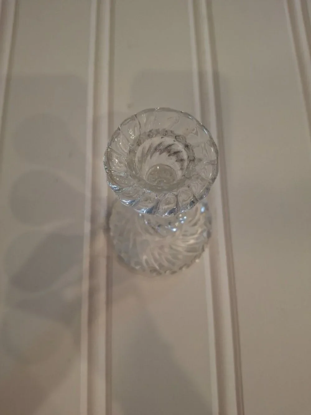 Vintage Clear Glass Candlestick 6